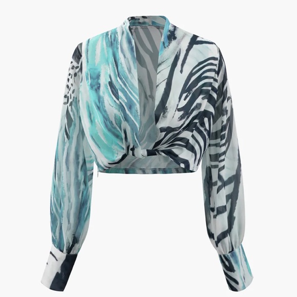 Micas two piece fringe blue set - Picture 2 of 3